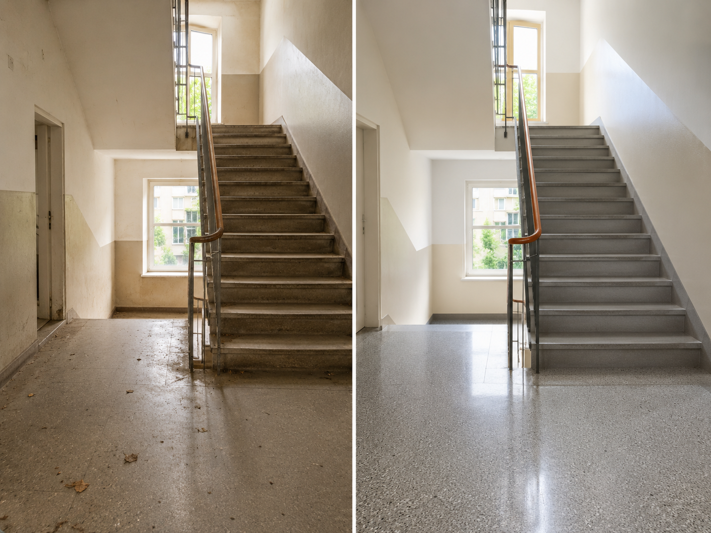 Treppenhaus & Unterhalt – Beispielmotiv